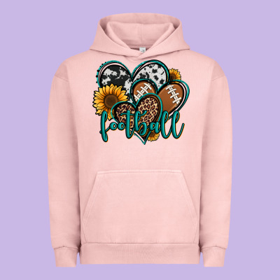 Football Hearts Urban Hoodie Designed By Jasminsmagicworld