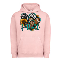Pigment Salmon football hearts Urban Hoodie - Jasminsmagicworld