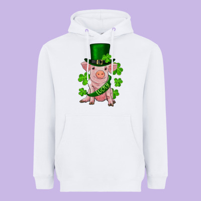 Heavyweight Hoodie st. patricks day lucky baby pig