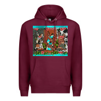 Burgundy easter bunny's leopard cowhide cactus Premium Hoodie - JahusDesignShop