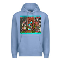 Colony Blue easter bunny's leopard cowhide cactus Premium Hoodie - JahusDesignShop