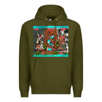 Army Green easter bunny's leopard cowhide cactus Premium Hoodie - JahusDesignShop