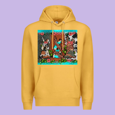 Easter Bunny's Leopard Cowhide Cactus Premium Hoodie Designed By Jahusdesignshop