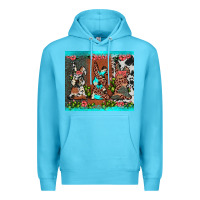 Ocean Blue easter bunny's leopard cowhide cactus Premium Hoodie - JahusDesignShop