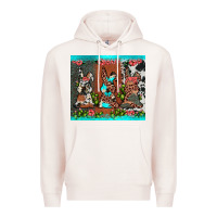 Pale Pink easter bunny's leopard cowhide cactus Premium Hoodie - JahusDesignShop
