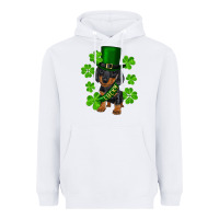 White st. patricks day lucky dachshund puppy Heavyweight Hoodie - RanaPortraitStore