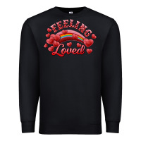 Black feeling loved valentine's day Premium Sweatshirt - RanaPortraitStore