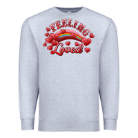 Heather Grey feeling loved valentine's day Premium Sweatshirt - RanaPortraitStore