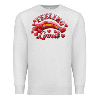 Oatmeal Heather feeling loved valentine's day Premium Sweatshirt - RanaPortraitStore