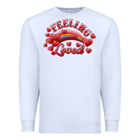 White feeling loved valentine's day Premium Sweatshirt - RanaPortraitStore