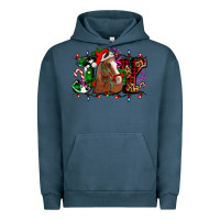 Pigment Midnight Navy joy and horse Christmas Urban Hoodie - AdoDesignShop
