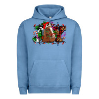 Pigment Pebble Blue joy and horse Christmas Urban Hoodie - AdoDesignShop