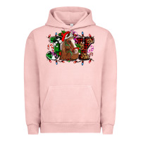 Pigment Salmon joy and horse Christmas Urban Hoodie - AdoDesignShop