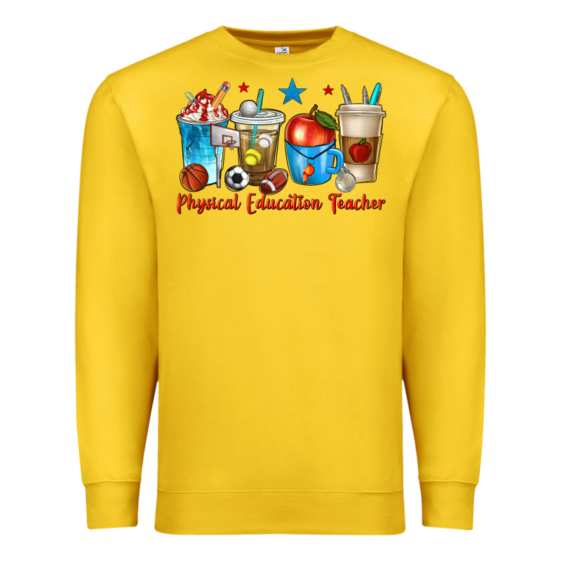 Physical Education Teacher Coffee Cups Premium Sweatshirt by texasbilliewilder | Teevron