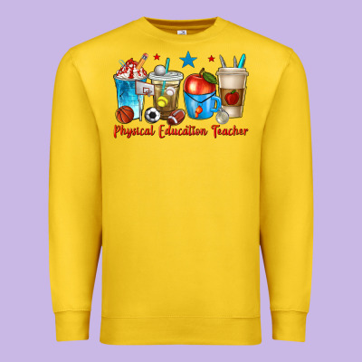 Physical Education Teacher Coffee Cups Premium Sweatshirt Designed By Texasbilliewilder
