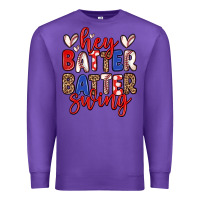 Purple hey batter batter swing Premium Sweatshirt - Zillion Design Studio