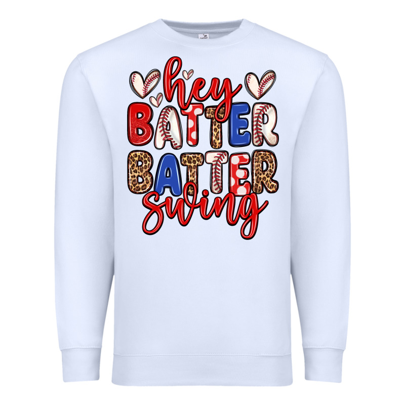 Hey Batter Batter Swing Premium Sweatshirt by Zillion Design Studio | Teevron