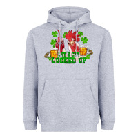 Heather Grey st. patricks day roosters lets get lucked up Heavyweight Hoodie - RanaPortraitStore