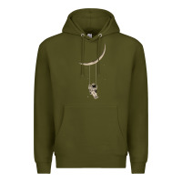 Army Green Astronaut Moon Swing Premium Hoodie - Bettercallsaul