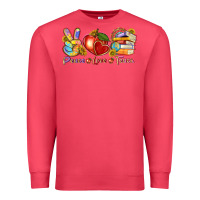 Cardinal peace love teach Premium Sweatshirt - texasbilliewilder
