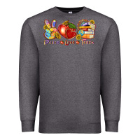 Charcoal Heather peace love teach Premium Sweatshirt - texasbilliewilder