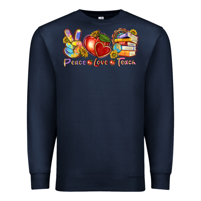 Peace Love Teach Premium Sweatshirt by texasbilliewilder | Teevron