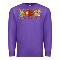 Purple peace love teach Premium Sweatshirt - texasbilliewilder
