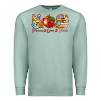 Seafoam peace love teach Premium Sweatshirt - texasbilliewilder