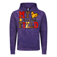 Cloud Purple my heart is on that field softball Vintage Hoodie - AdoDesignShop