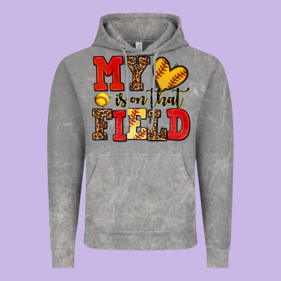 My Heart Is On That Field Softball Vintage Hoodie Designed By Adodesignshop
