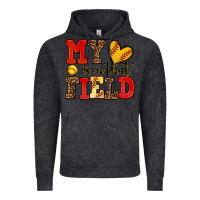 Vintage Black my heart is on that field softball Vintage Hoodie - AdoDesignShop