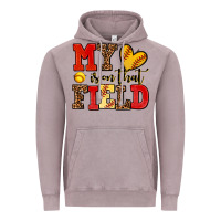 Vintage Zinc my heart is on that field softball Vintage Hoodie - AdoDesignShop