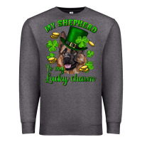 Charcoal Heather st.patrick's day my shepherd is my lucky charm Premium Sweatshirt - RanaPortraitStore