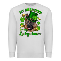 Dove Grey st.patrick's day my shepherd is my lucky charm Premium Sweatshirt - RanaPortraitStore