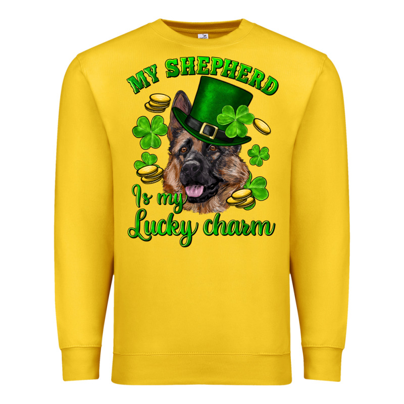 St.patrick's Day My Shepherd Is My Lucky Charm Premium Sweatshirt by RanaPortraitStore | Teevron