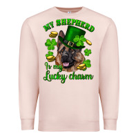 Pale Pink st.patrick's day my shepherd is my lucky charm Premium Sweatshirt - RanaPortraitStore