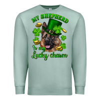 Seafoam st.patrick's day my shepherd is my lucky charm Premium Sweatshirt - RanaPortraitStore