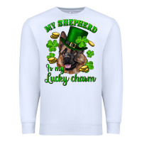 White st.patrick's day my shepherd is my lucky charm Premium Sweatshirt - RanaPortraitStore