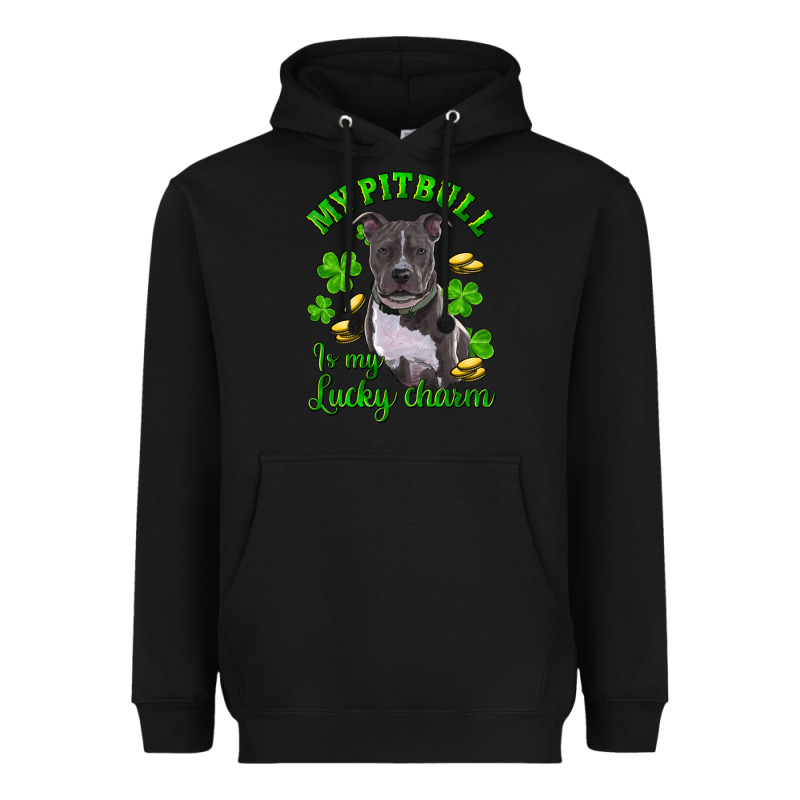 St Patricks Day My Pitbuli My Lucky Charm Heavyweight Hoodie by RanaPortraitStore | Teevron