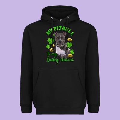 Heavyweight Hoodie st patricks day my pitbuli my lucky charm