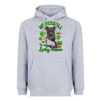 Heather Grey st patricks day my pitbuli my lucky charm Heavyweight Hoodie - RanaPortraitStore