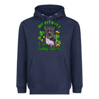 Navy st patricks day my pitbuli my lucky charm Heavyweight Hoodie - RanaPortraitStore