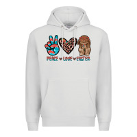 Dove Grey peace love easter Premium Hoodie - JahusDesignShop