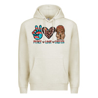 Oatmeal Heather peace love easter Premium Hoodie - JahusDesignShop