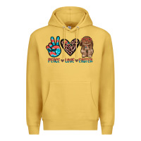 Antique Gold peace love easter Premium Hoodie - JahusDesignShop