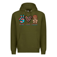 Army Green peace love easter Premium Hoodie - JahusDesignShop