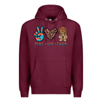 Burgundy peace love easter Premium Hoodie - JahusDesignShop