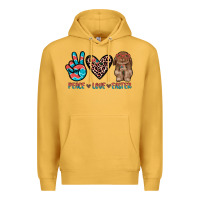 Mustard peace love easter Premium Hoodie - JahusDesignShop