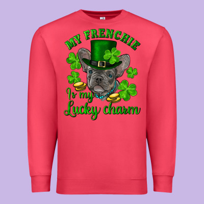 St.patrick's Day My French Bulldog Is My Lucky Charm Premium Sweatshirt Designed By Ranaportraitstore