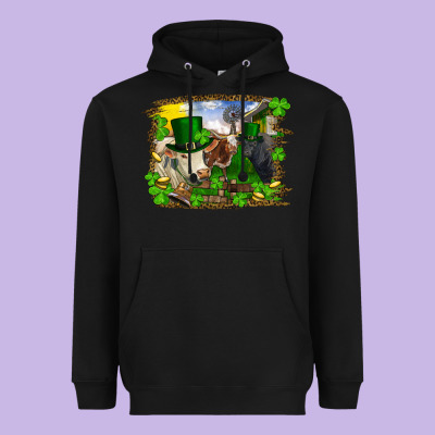 Heavyweight Hoodie st patricks day cows